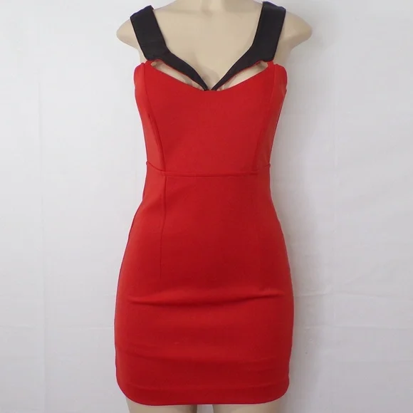 Alberto Makali | Dresses | Alberto Malali Orange And Faux Leather Dress Sz  S | Poshmark